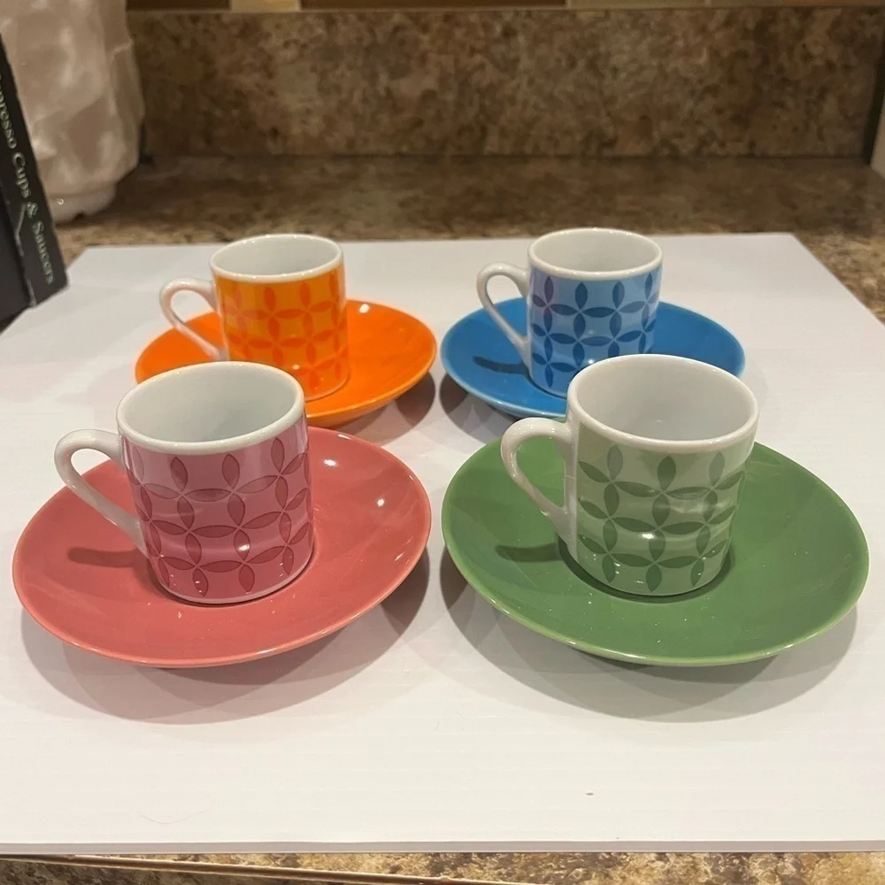 Museo Mundo Espresso Cups Set of 4 2007 Museum of New Mexico Mimi Robinson NIB